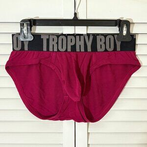 Andrew Christian Trophy Boy Brief -- Burgundy/Black